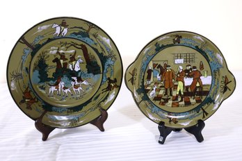 Two Deldare Ware Buffalo Pottery Plates. 8, And 8.5