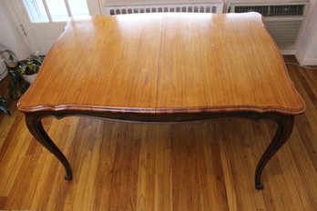 Large Vintage French Provincial Style Dining Table With Scalloped Apron And Distinct Cabriole Legs