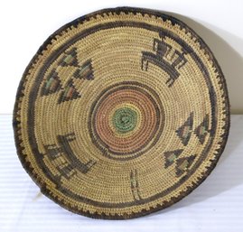 Vintage Midcentury Hand Woven Nigerian Housa Basket Bowl.