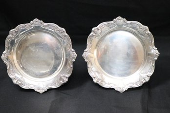 Gorham Sterling Silver Pair Of Appetizer / Dessert Plates Weight 6.3 Ozt