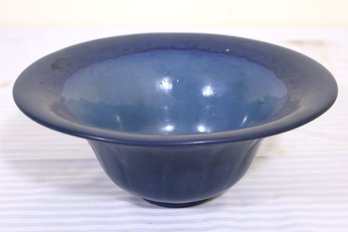 A Vintage Marblehead Flared Blue Pottery Bowl.