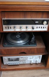 Vintage Scott Receiver, Garrard Turntable &amp Sanyo Cassette Player