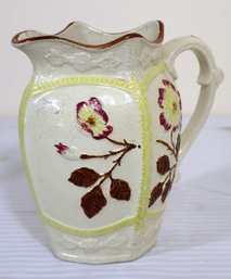 Antique Majolica Style Picture With Dogwood Flowers.