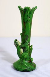Rare Antique Weller Pottery 9 Frog Trumpet Vase.