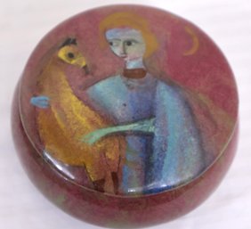Polia Pillin Ceramic Lidded Trinket Box, Signed.