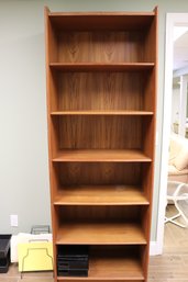 Tall Teak Bookcase With 6 Shelves