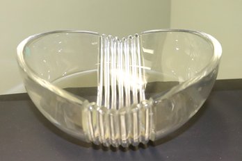 Tiffany &amp Co. Crystal Metropolis Round Bowl Stamped &amp With Blue Tag