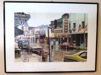 Framed Print Of  Roxy Theater By Davis Cone Signed And Numbered 32/140 Listed Artist