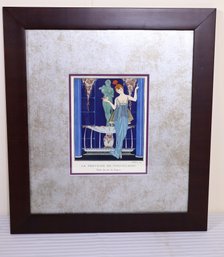 Gazette Du Bon Ton 1914 By Georges Barbier La Fontaine De Coquillages Print Framed With Conservation Glass.