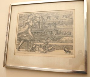 Reginald Marsh Battery (Belles),1938 Etching Numbered 3/100.