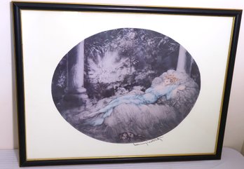 A Vintage Louis Icart Sleeping Beauty Framed Print.