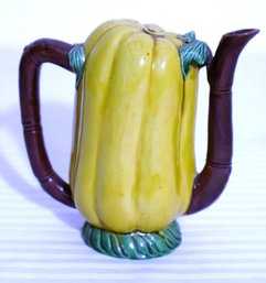 Miniature Ceramic Hand Painted Gourd Teapot Stamped China On Underside.