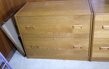 Contemporary Oak 2 Drawer File Cabinet.