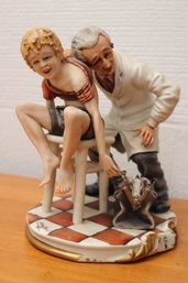 Vintage Capodimonte Style Porcelain Doctor Sculpture Hand Sculptured In Italy By D, Bomlberli