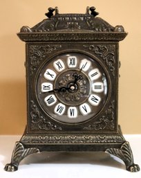 Vintage Brass Mantel Clock. Made In Italy