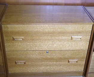 Contemporary Oak 2 Drawer File Cabinet.