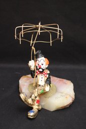 Collectable, Ron 1982, Painted Clown On Alabaster Base