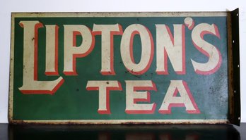 Antique Liptons Tea Metal Advertisement Sign