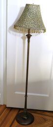 Art Deco Metal Floor Lamp With Leopard Shade.