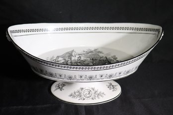 Mottahedeh Design Neo Classical Footed Centerpiece With Empire Style Printed Pattern.