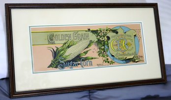 Framed Print Of Golden Grain Sugar Corn Advertising.