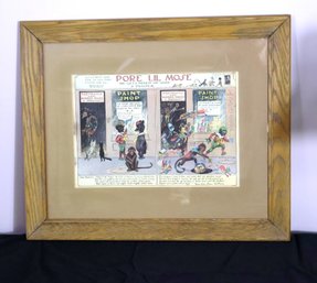 A Vintage Memorabilia Cartoon Print Titled Pore Lil Mose - He Gets Mixed Up With A Painter, 1901