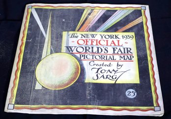 Official New York 1939 Worlds Fair Pictorial Map By Tony Sarg, Collectable.