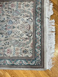 Wool Small Handmade Area Rug / Carpet With White Color Background