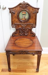 Althorp By Theodore Alexander The Wootton Hall Carved Wood Chair, Painted Eagle Backrest, Custom Cushion