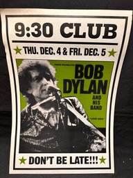 Vintage Bob Dylan Dont Be Late Cardboard Poster