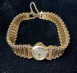 14K Yellow Gold Dainty Luz Ladies Manual Movement Watch-Working Condition