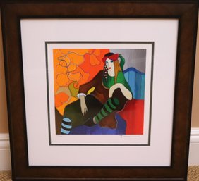 Framed Serigraph By Ithzchak Tarkay Titled Retro Repose 2006