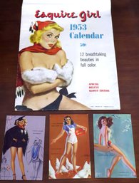 Esquire Girl Calendar -envelope Only -and 3 Bawdy Picture Cards