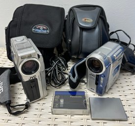 Lot With JVC Digital Video Camera, Cases, Batteries &amp Much More Equipment