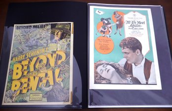 Portfolio Of Original Movie Ads Featuring Color Illustrations Of Old-time Movie Stars