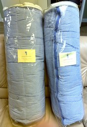 Two Pottery Barn Kids Gingham Chambray Sleeping Bags