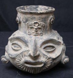 Pre-Columbian Pottery Head Vessel Reproduction