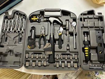 Lot Of Assorted Tool Kits In Original Box With Hammer, Wrenches, &amp Adjustable Heads