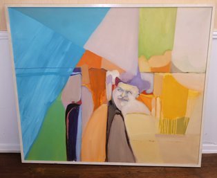 Unique Vibrant Abstract Expressionist Canvas Painting In The Style Of Moses Hoskins