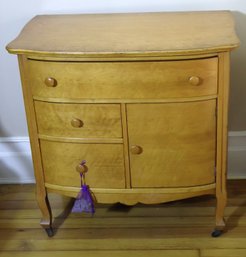 Antique Birds Eye Maple Dry Sink/ Dresser, On Casters.