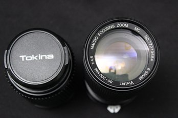 Vintage Tokina SZ-X 80-20mm Lens And Vivitar 80-200MM Micro Focusing Lenses