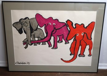 Alexander Calder Vibrant Elephants Print