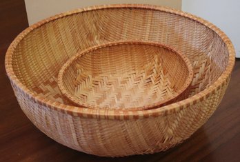 Set Of 2 Jumbo Size Winnowing Baskets From Vietnam.