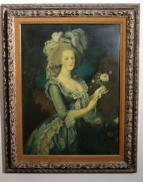 Framed Oil On Canvas Portrait Of Marie-Antoinette