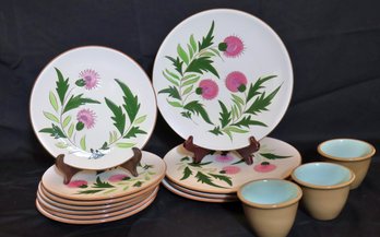 Stangle Thistle Pattern, Ceramic Hand Painted Plates