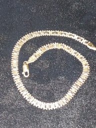 14K YG/WG Gorgeous 10.5' Mixed Link Ankle Bracelet - Signed I.G.