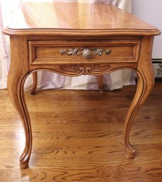 Traditional Drexel French Provincial End/ Side Table With A Parquet Style Top, In Very Good Clean Condition