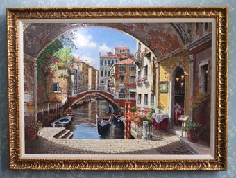 Venice, Italy Numbered Giclee 396/425 Signed On The Back Approx. 55 X 41 Inches