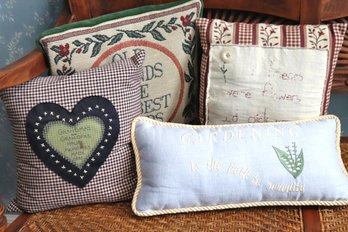 Assortment Of Decorative Inspirational Pillows