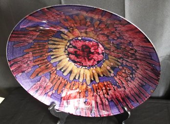 Decorative 16- Inch Centerpiece Art Glass Bowl